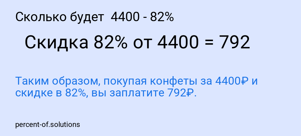Сколько будет 4400 - 82%
