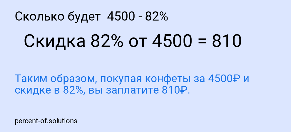 Сколько будет 4500 - 82%