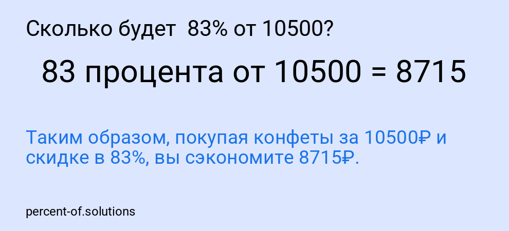Сколько будет  83% от 10500?