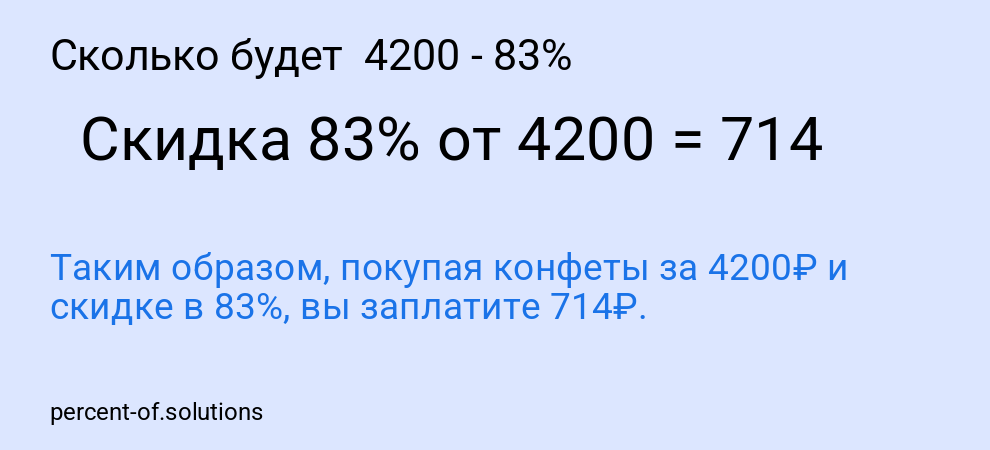 Сколько будет  4200 - 83%