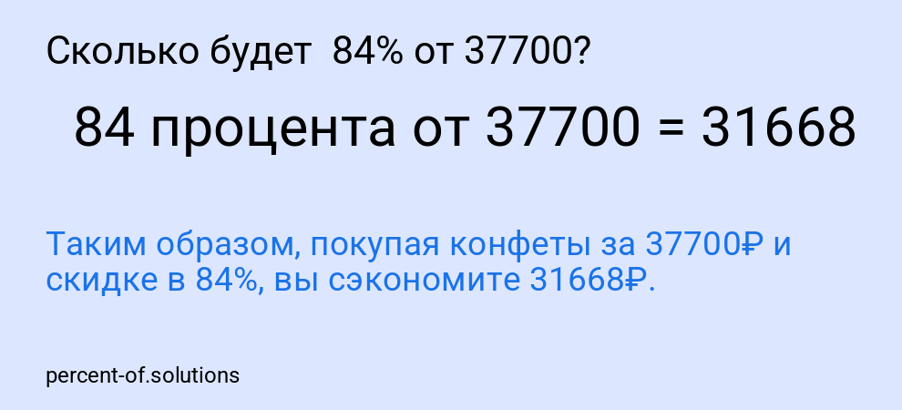 Сколько будет  84% от 37700?
