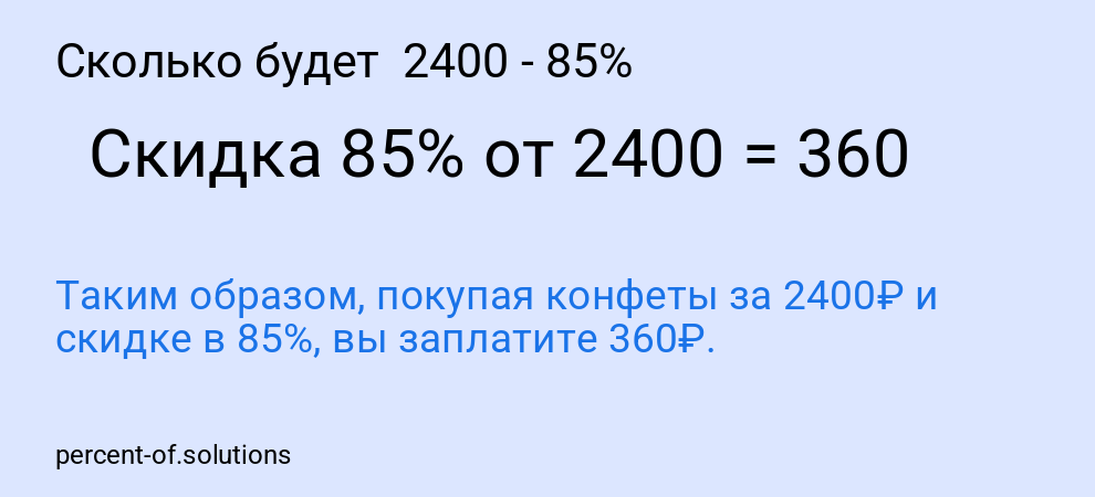 Сколько будет  2400 - 85%