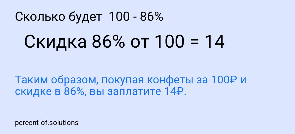 Сколько будет 100 - 86%