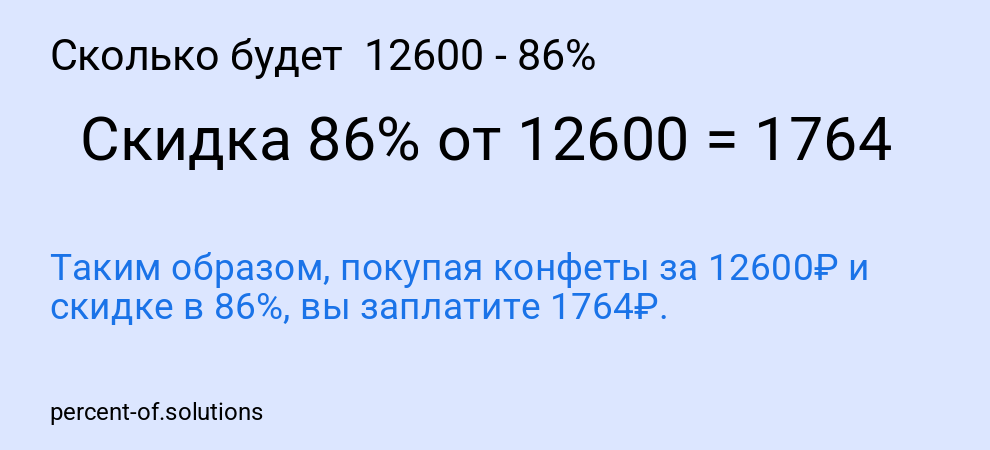 Сколько будет 12600 - 86%