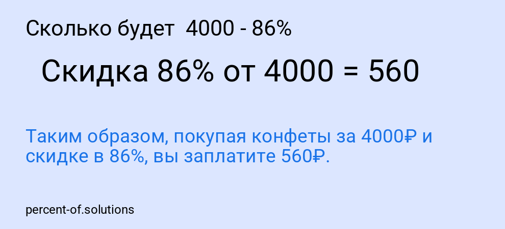 Сколько будет 4000 - 86%