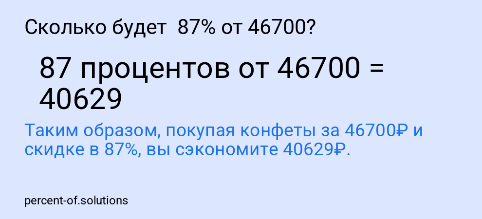 Сколько будет  87% от 46700?