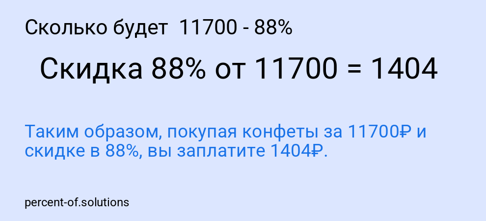 Сколько будет 11700 - 88%