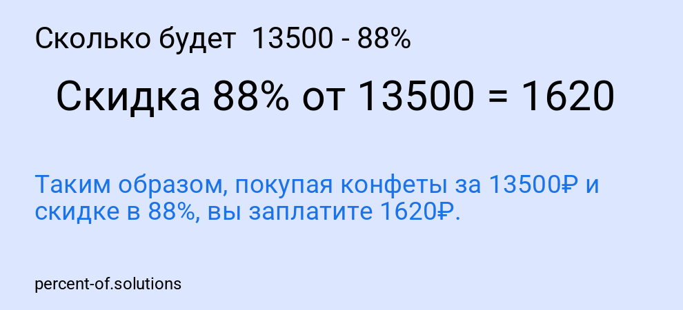 Сколько будет 13500 - 88%
