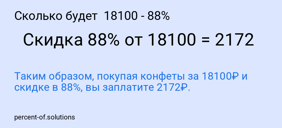 Сколько будет 18100 - 88%