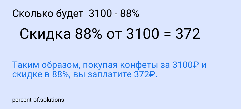 Сколько будет 3100 - 88%