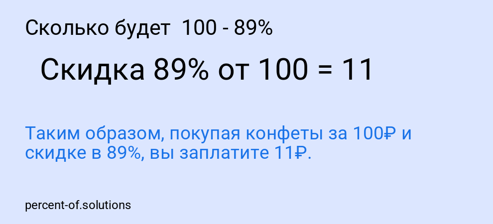Сколько будет 100 - 89%