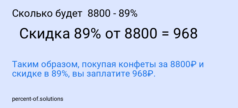 Сколько будет 8800 - 89%