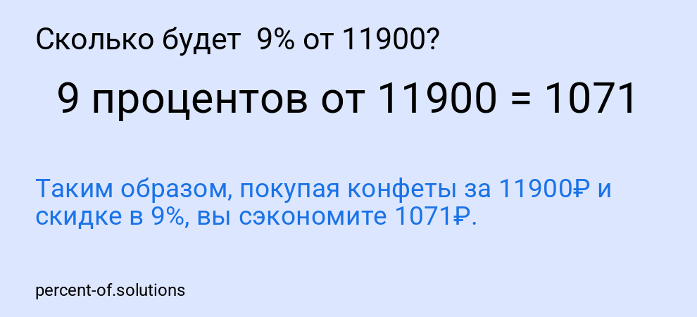 Сколько будет  9% от 11900?
