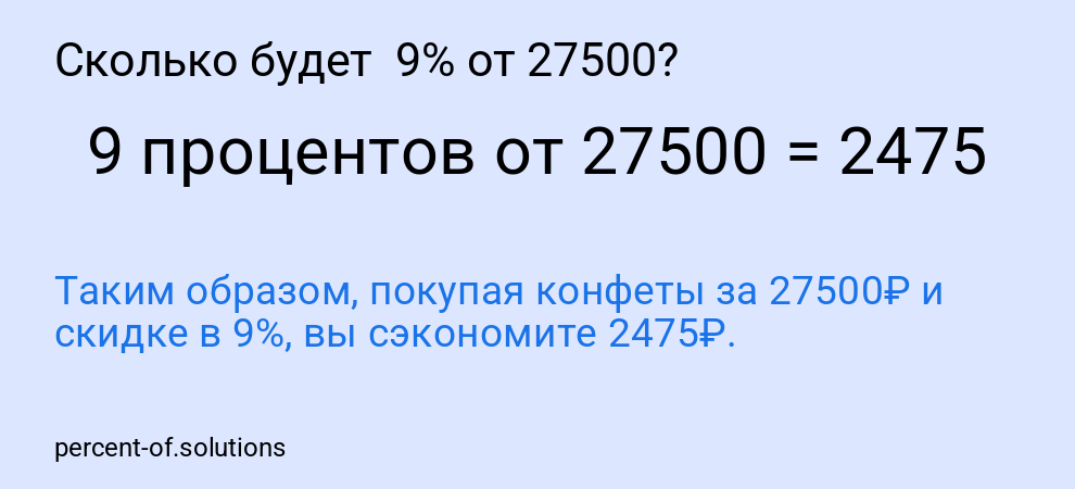 Сколько будет  9% от 27500?