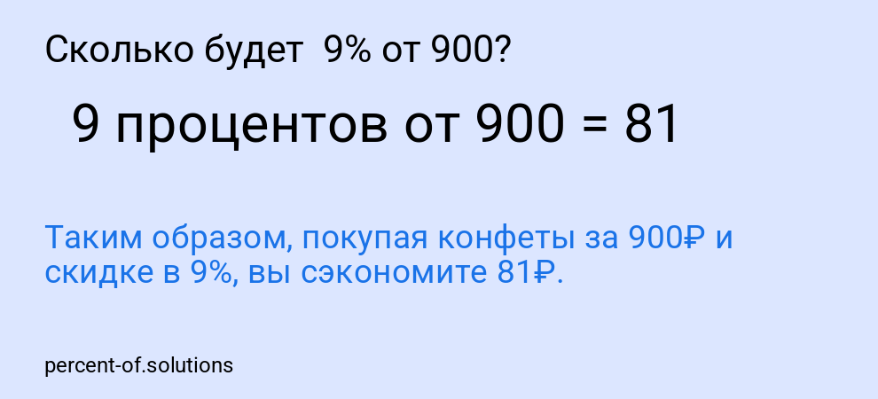 Сколько будет  9% от 900?