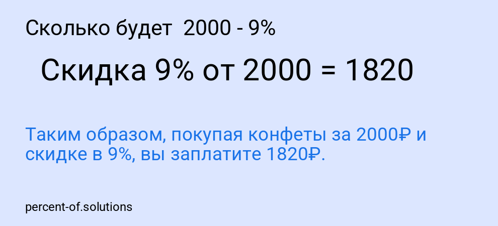 Сколько будет  2000 - 9%