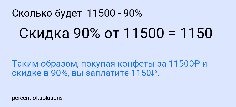 Сколько будет 11500 - 90%