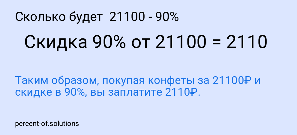 Сколько будет  21100 - 90%