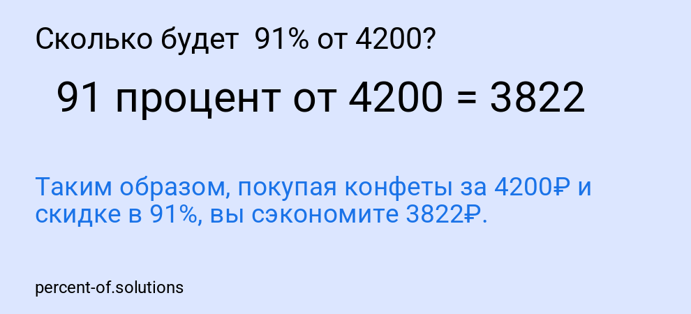 Сколько будет  91% от 4200?