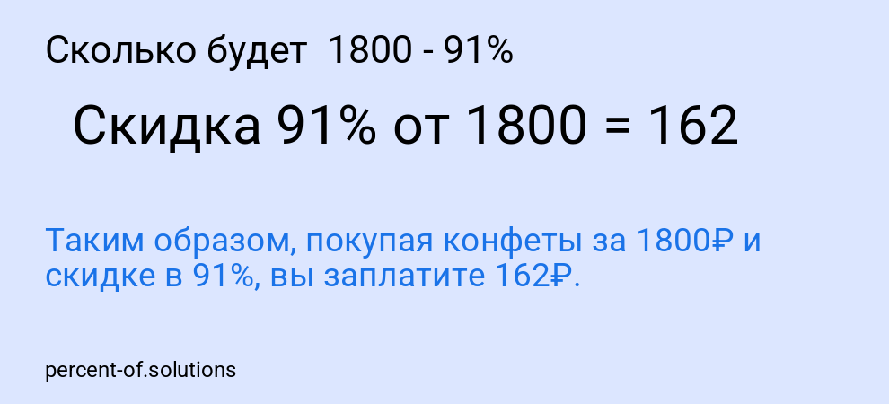 Сколько будет 1800 - 91%