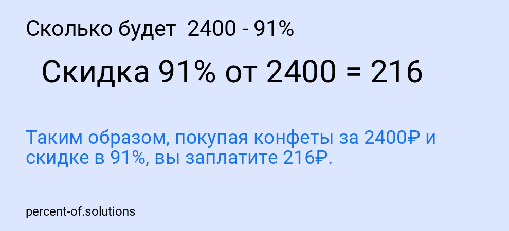 Сколько будет 2400 - 91%