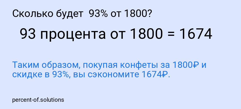 Сколько будет  93% от 1800?
