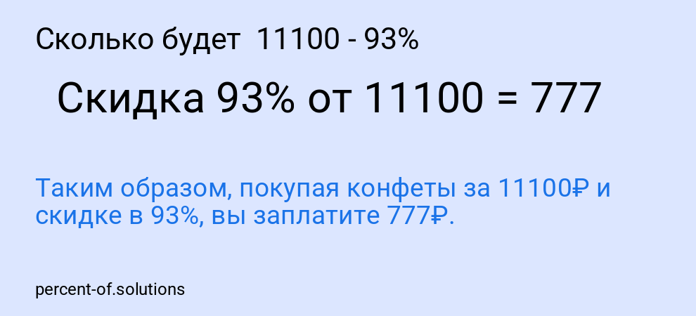 Сколько будет 11100 - 93%