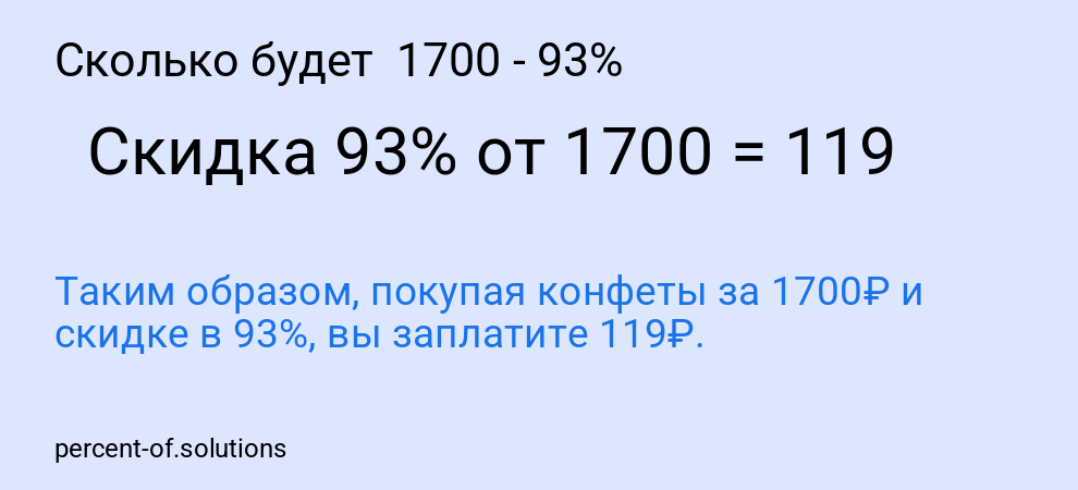 Сколько будет 1700 - 93%