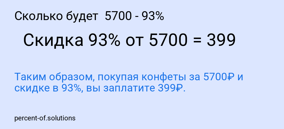 Сколько будет  5700 - 93%