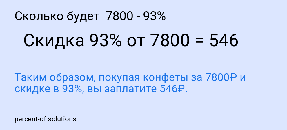 Сколько будет  7800 - 93%