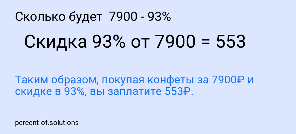 Сколько будет 7900 - 93%