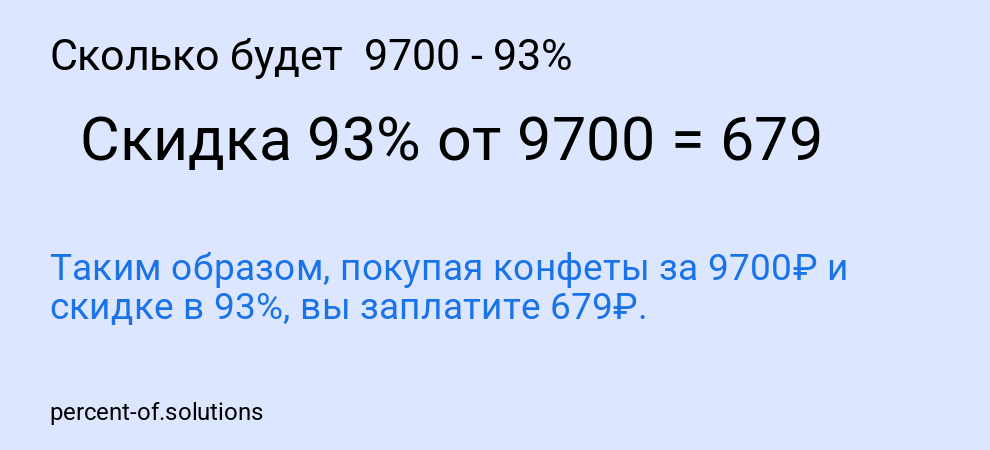 Сколько будет 9700 - 93%