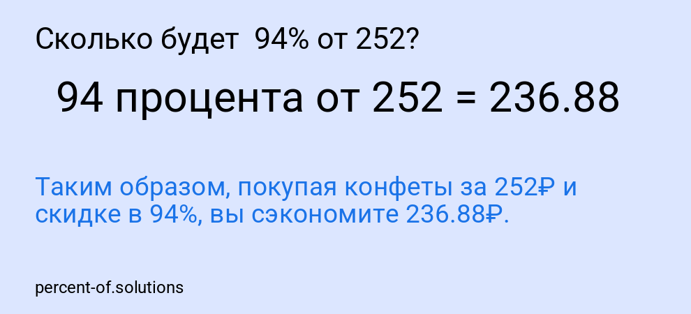 Сколько будет  94% от 252?