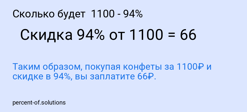 Сколько будет 1100 - 94%
