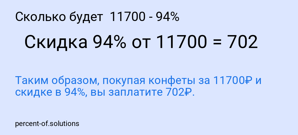 Сколько будет 11700 - 94%