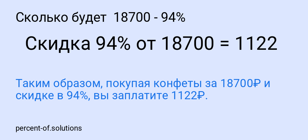 Сколько будет 18700 - 94%