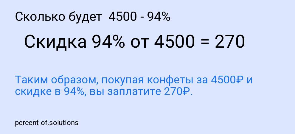 Сколько будет 4500 - 94%