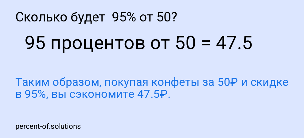 Сколько будет 95% от 50?