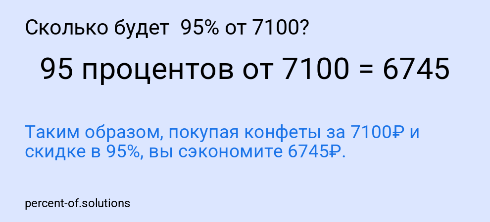 Сколько будет  95% от 7100?