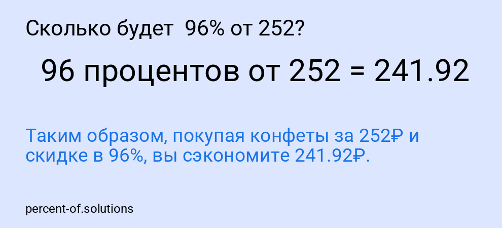 Сколько будет  96% от 252?