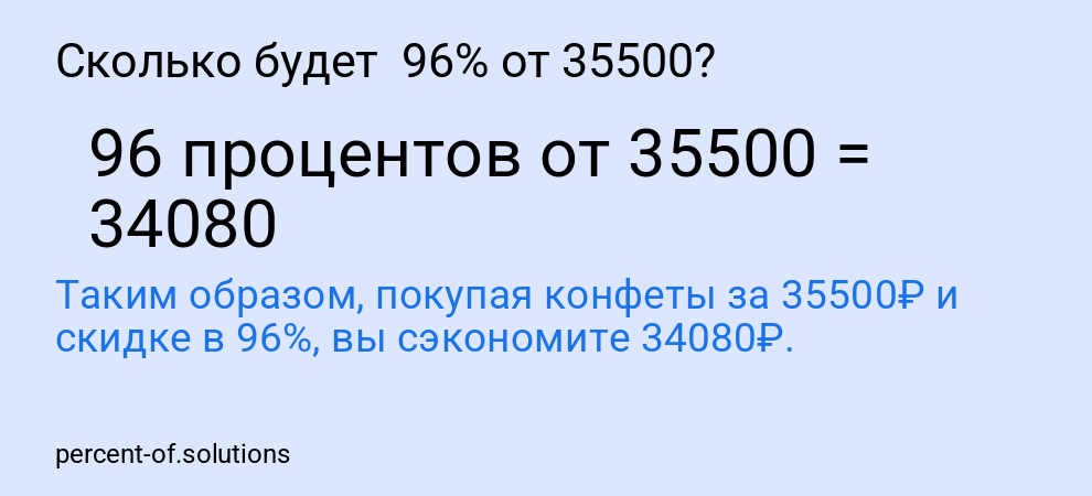 Сколько будет  96% от 35500?