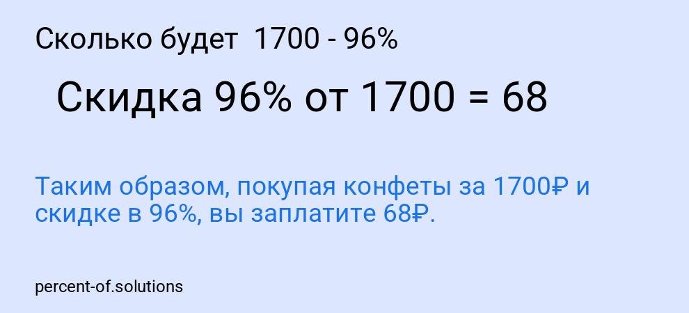 Сколько будет 1700 - 96%