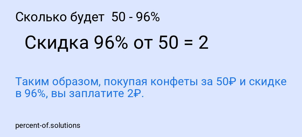 Сколько будет  50 - 96%