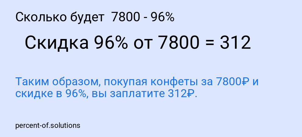 Сколько будет 7800 - 96%