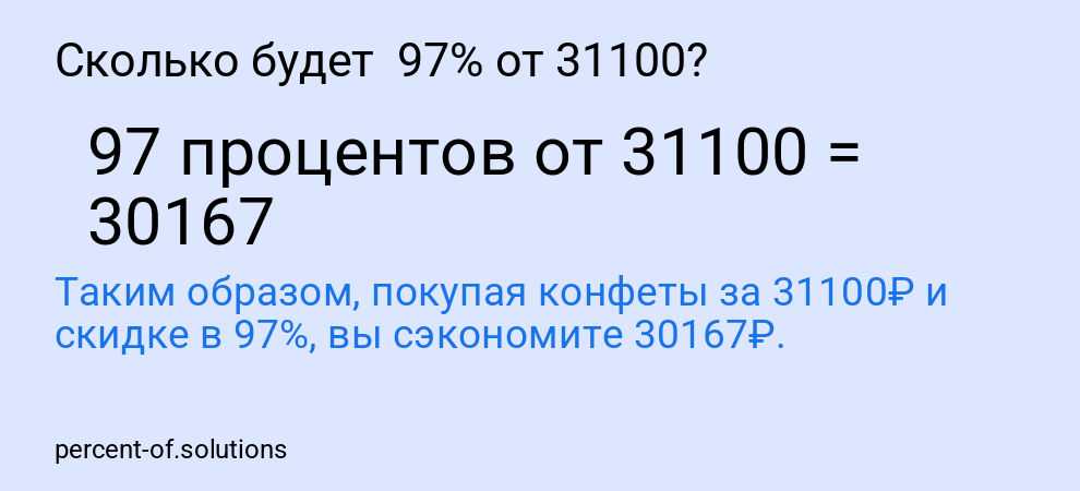 Сколько будет  97% от 31100?