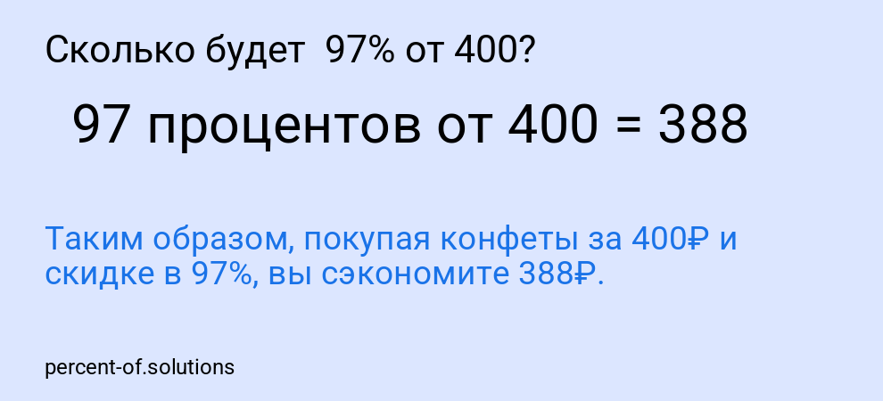 Сколько будет  97% от 400?