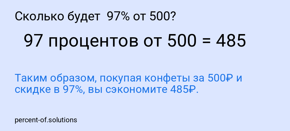 Сколько будет  97% от 500?