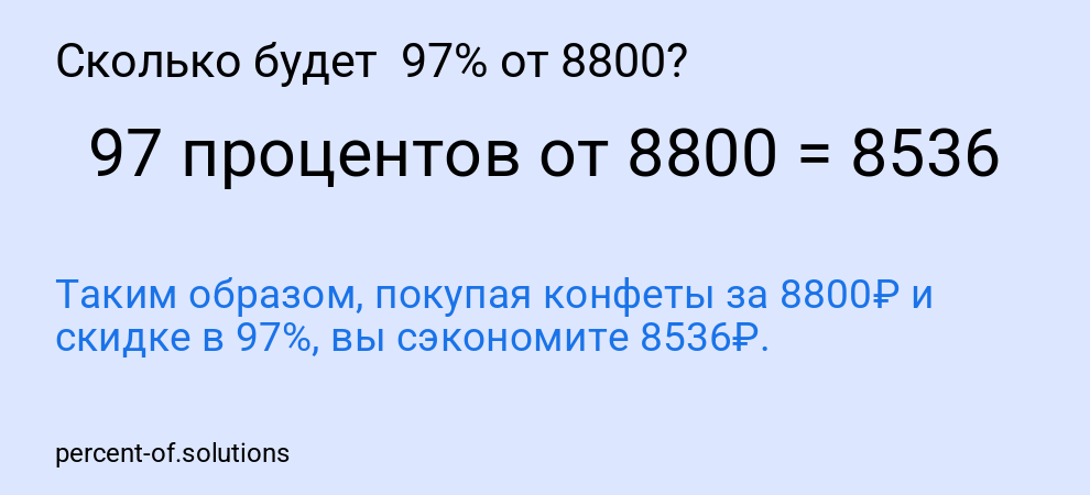 Сколько будет  97% от 8800?