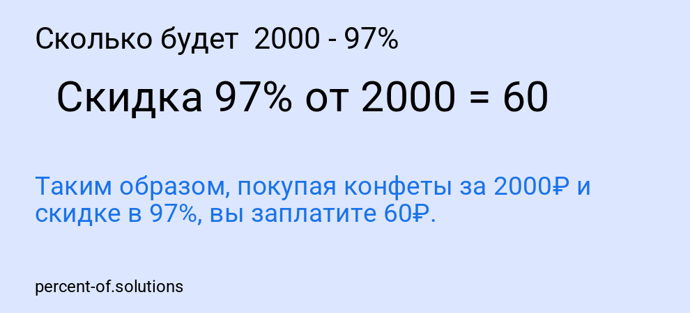 Сколько будет  2000 - 97%