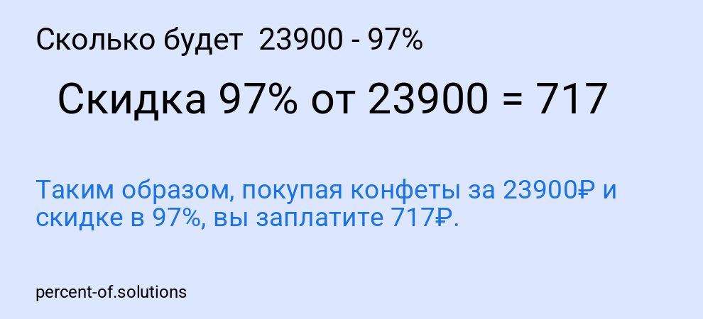 Сколько будет 23900 - 97%